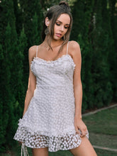 Frill Trim Embroidered lace Mesh Cami Dress Sai Feel