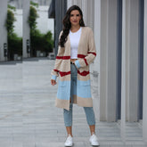 Funky Color-Striped Duster Cardigan Sai Feel