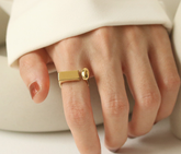 Geometric Minimalist Ring Female Niche Design Cold Wind D-Shaped Fashion Trending Ring Ornament Male Sai Feel