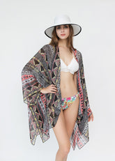 Geometric Print Cover Up Shawl Sai Feel