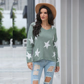 Girly Soft Star-Print Sweater Sai Feel