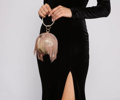 Glam Up The Night Rhinestone Fringe Sphere Clutch Sai Feel