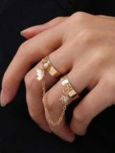 Golden Butterfly Chain Punk Ring Sai Feel