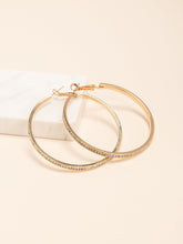 Golden Rhinestone Hoop Earrings Sai Feel
