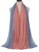 Gradient chiffon contrast two color gauze shawl Sai Feel