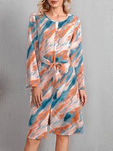 Graffiti Print Self Waist Tie Dress Sai Feel