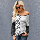 Gray Spot Print Color sweatershirt Sai Feel