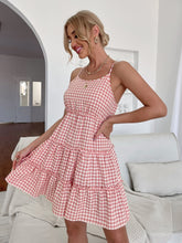 Halter frilly backless Plaid Dress Sai Feel