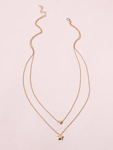 Heart & Star Charm Necklace Zinc Alloy Sai Feel