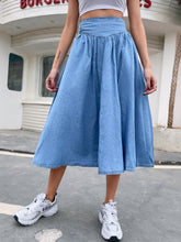 High Waist Zipper Back Denim Skirt Sai Feel