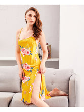 Hollow out backless Satin Long women's nightdress Sai Feel