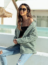 Houndstooth Button Front Drop Shoulder Jacket Sai Feel