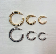 Créoles épaisses en argent petites