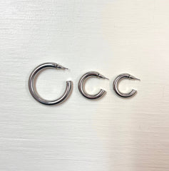 Créoles épaisses en argent de grande taille