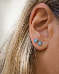 Opal Ohrstecker Blau