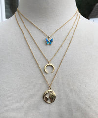 Collier ras du cou papillon en opale