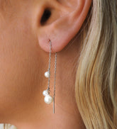 Ivy Thread Earrings Silver