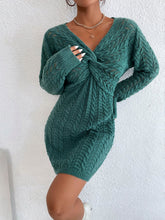 Jacquard sexy V-neck sweater dress Sai Feel