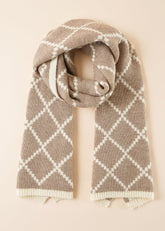 Knit Jacquard Plaid Scarf Sai Feel