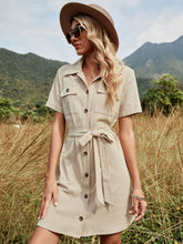 Lace-up pocket casual dress Sai Feel