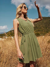 Ladies Lace V-neck A-line Skirt Sleeveless Dress Sai Feel