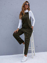 Ladies' new casual loose corduroy solid color suspender jumpsuit Sai Feel