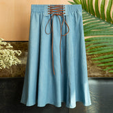 Ladies sweet middress with straps solid color patchwork skirt Sai Feel