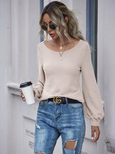 Lantern sleeve round neck T shirt Sai Feel