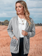 Leopard Block Zip Up Sweatshirt with Hoodie Sai Feel