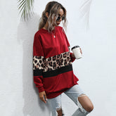 Leopard Color Block Sweatshirt Sai Feel