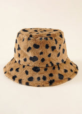 Leopard Fuzzy Bucket Hat Sai Feel