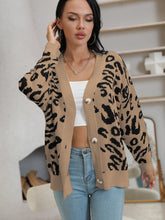 Leopard Jacquard Sweater Cardigan Sai Feel