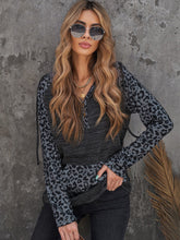 Leopard Long Sleeves Button Drawstring Hoodies Pullover Sweatshirts Sai Feel