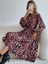 Leopard Print Elastic Waist Dress Sai Feel