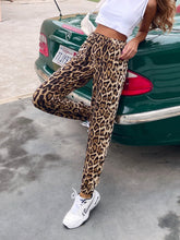 Leopard Print Elastic Waist Sweatpants Sai Feel