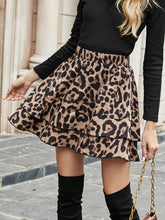 Leopard Print Ruffles Layered Skirt Sai Feel