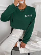 Letter Embroidery Raw Hem Pullover Sai Feel