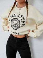Letter Graphic Drop Shoulder Sweatshirt Sai Feel