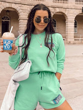 Letter Graphic Drop Shoulder Sweatshirt &Shorts Set Sai Feel