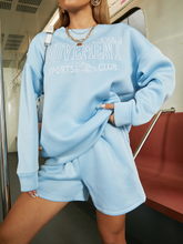 Letter Graphic Drop Shoulder Sweatshirt & Shorts Set Sai Feel