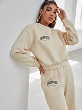 Letter Graphic Drop Shoulder Sweatshirt&Sweatpants Sai Feel