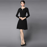 Long Sleeve Shirt Dress Slim Fit Office Dress Sai Feel