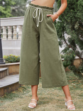 Loose Cropped Trousers with High-waisted Wide-leg Slacks Sai Feel
