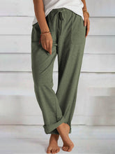 Loose Drawstring Waist Knit Pants with Pockets Sai Feel