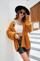 Loose Lantern Sleeve Knit Cardigan Sai Feel