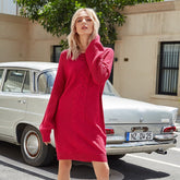 Loose Oversize Turtleneck Wool Long Pullover Sweater Dress Sai Feel