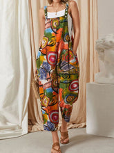 Loose Vintage Print Pocket Jumpsuit Sai Feel