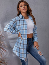 Loose casual plaid drop check shirt Sai Feel