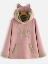 Loose fleece medium length coat hoodie Sai Feel