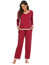 Modal Contrast Color Trimmed Pajamas Set Sai Feel